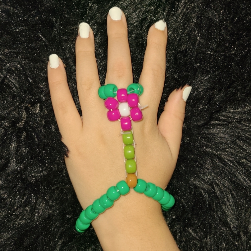 Flower Homemade Kandi Glove